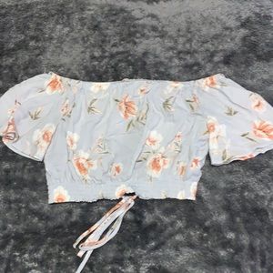 Floral open back crop top